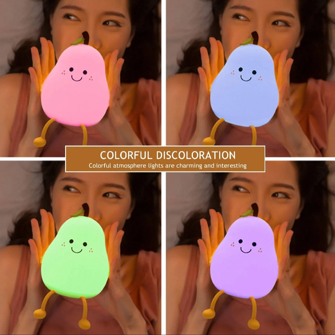 Silicon Pear Lamp Rechargeable+Color Changing