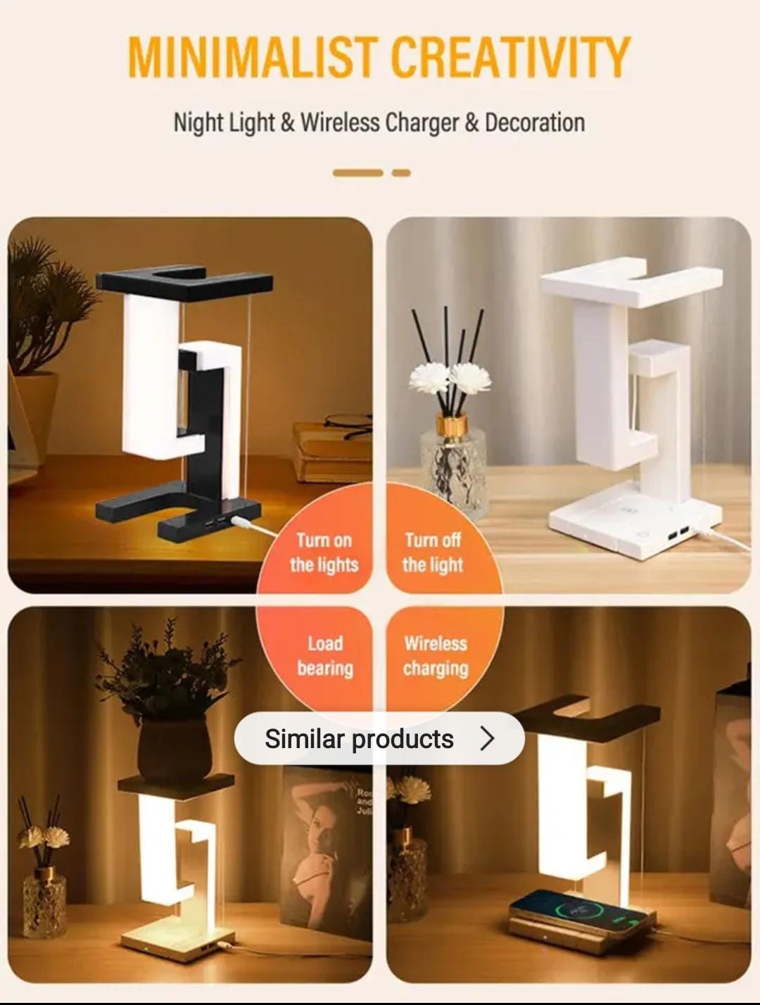Floating Wireless Charging Table Lamp