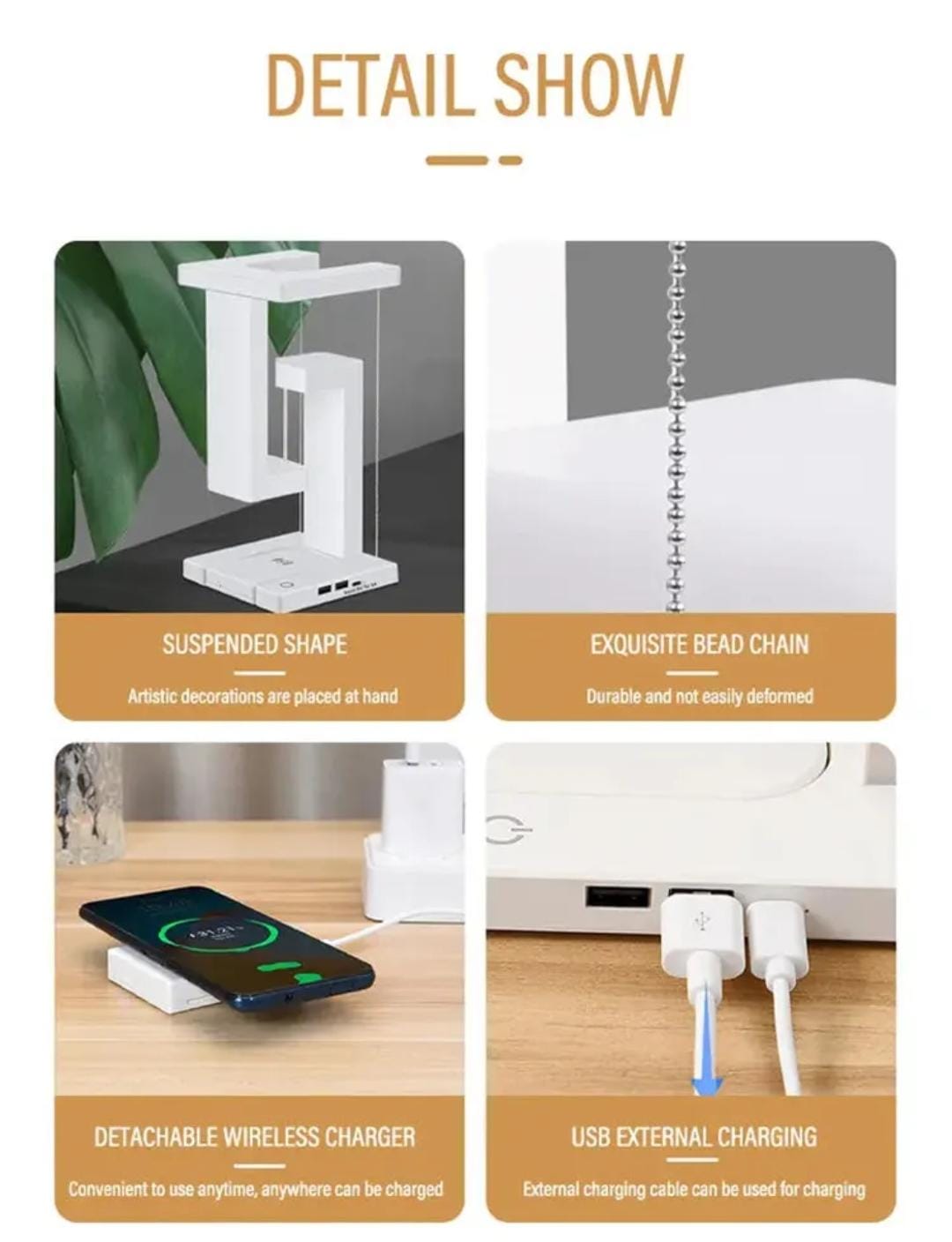 Floating Wireless Charging Table Lamp