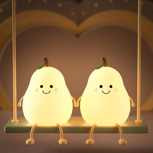 Silicon Pear Lamp Rechargeable+Color Changing